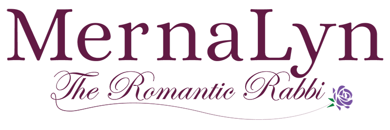 MernaLyn Logo taglined The Romantic Rabbi